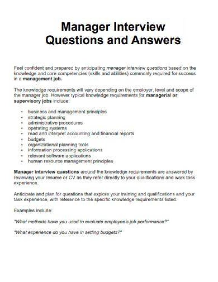 What are management interview questions?