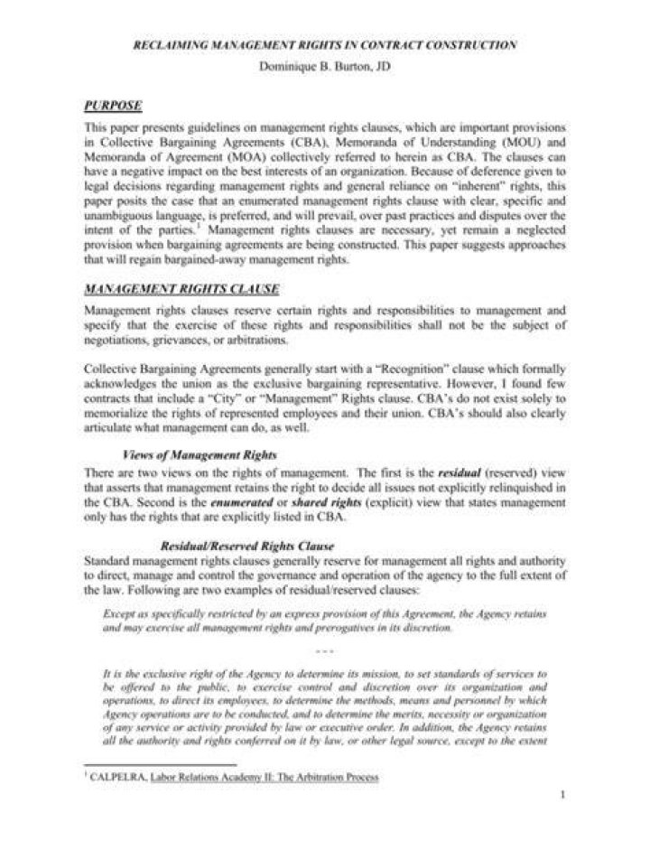 What are management rights clauses?