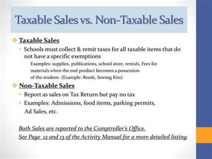 What are non taxable sales?