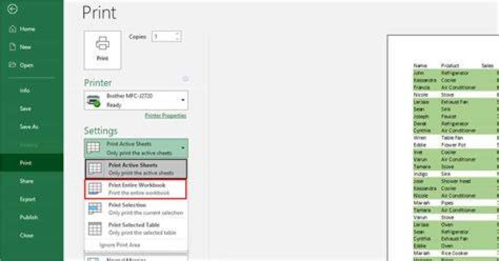 What are some of your considerations when printing an Excel worksheet?