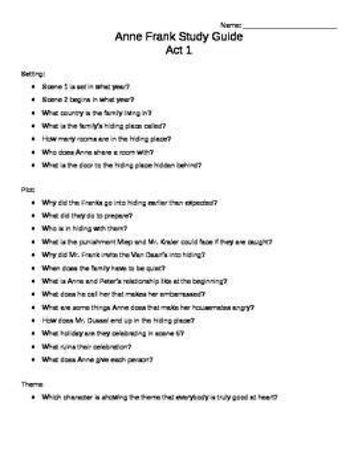 What are some questions to ask Anne Frank?