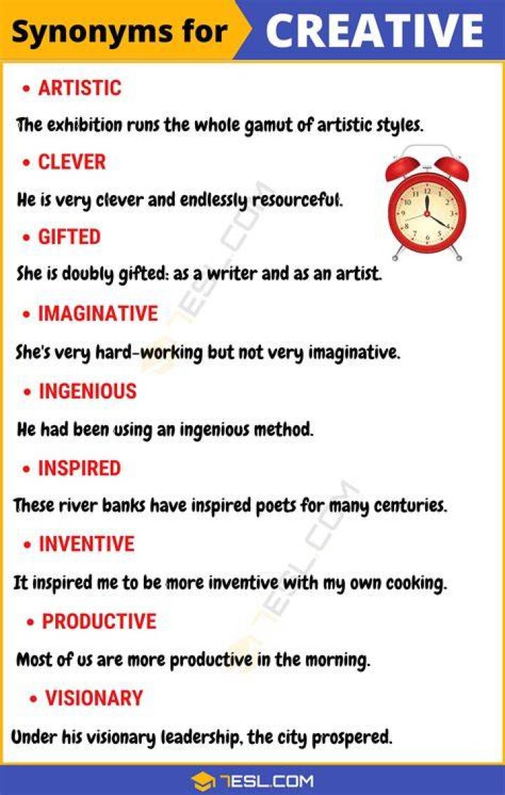 What are synonyms for creative?