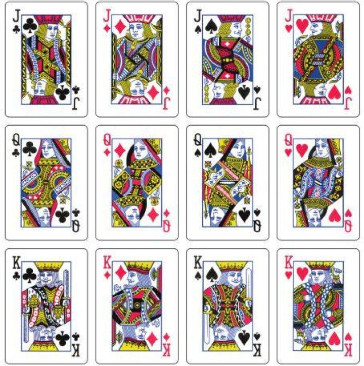 What are the 12 face cards?