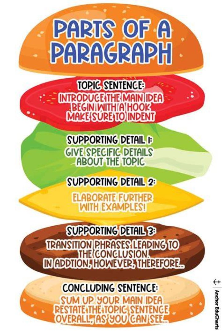 What are the 4 parts of a paragraph?