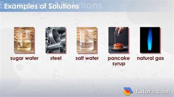 What are the 5 examples of solution?