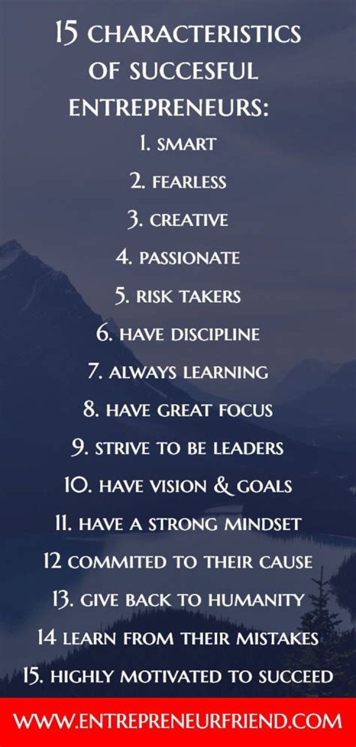 What are the 6 characteristics of successful entrepreneurs?