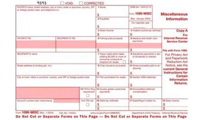 What are the boxes on the 1099 MISC form?