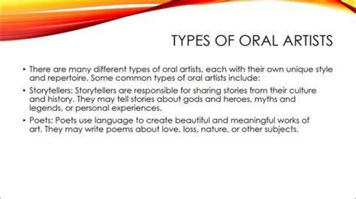 What are the characteristics of an oral artist?