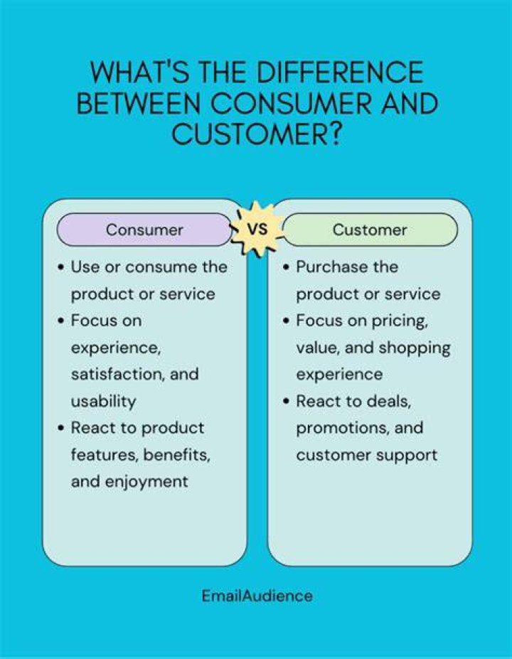 What are the differences between customer and consumer?