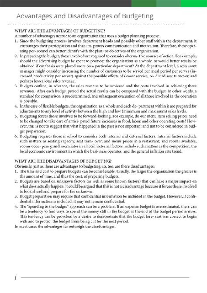 What are the disadvantages of a budget?