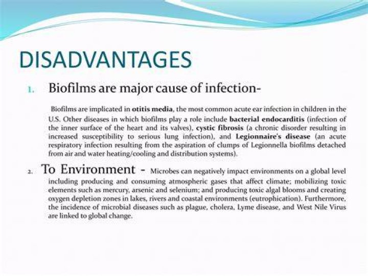 What are the disadvantages of biofilms?