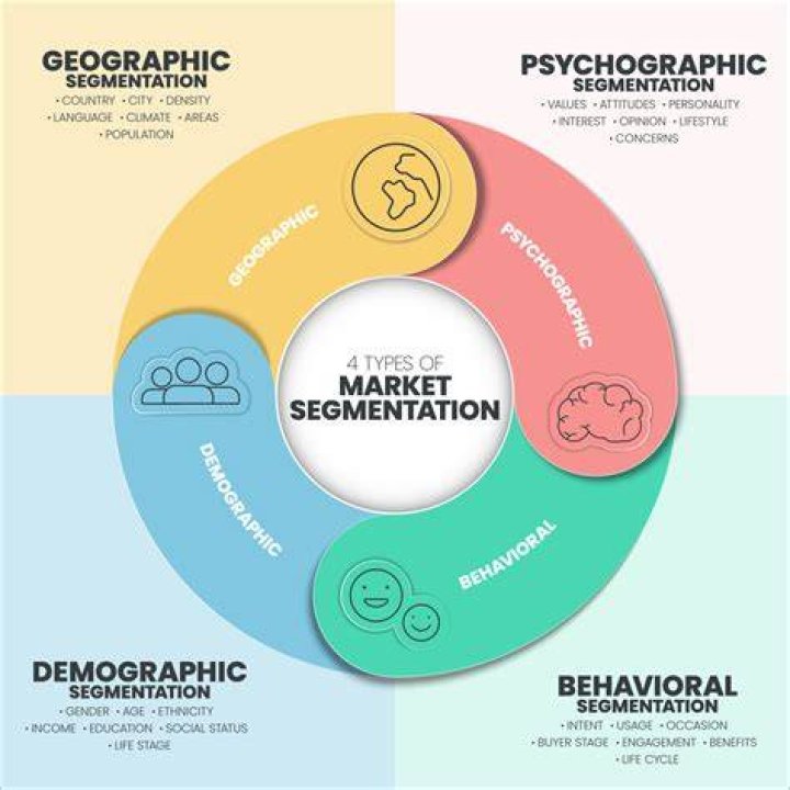 What are the four factors used to segment a market?