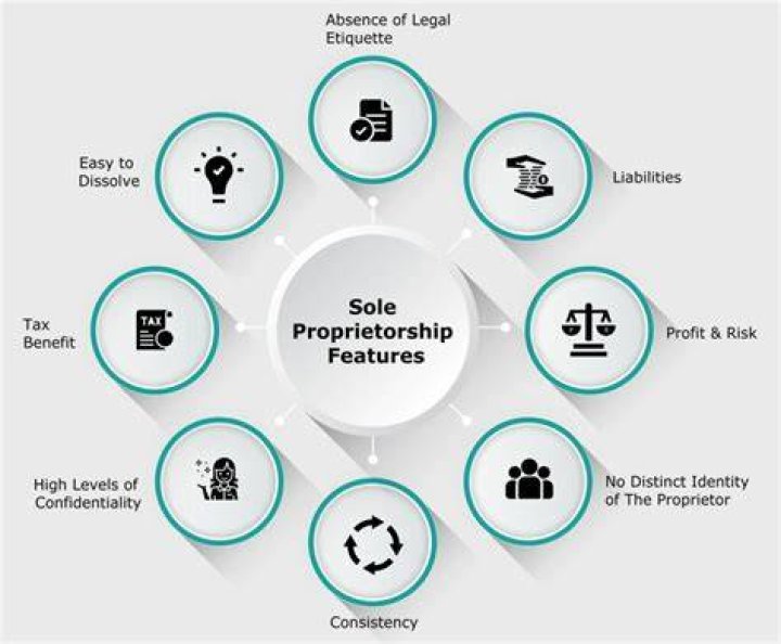 What are the four features of sole proprietorship?