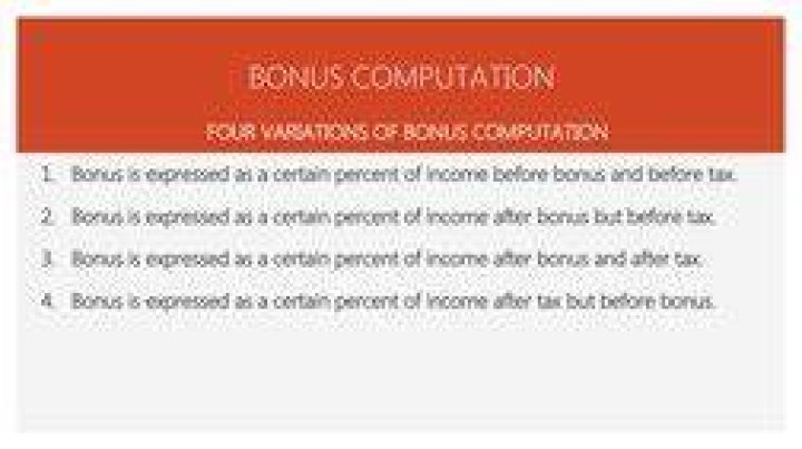 What are the four variations in the computation of bonus?