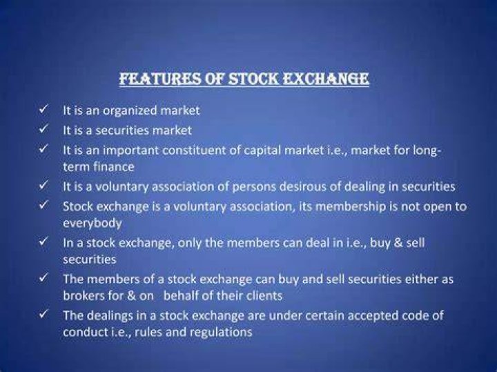 What are the important features of stock exchange?