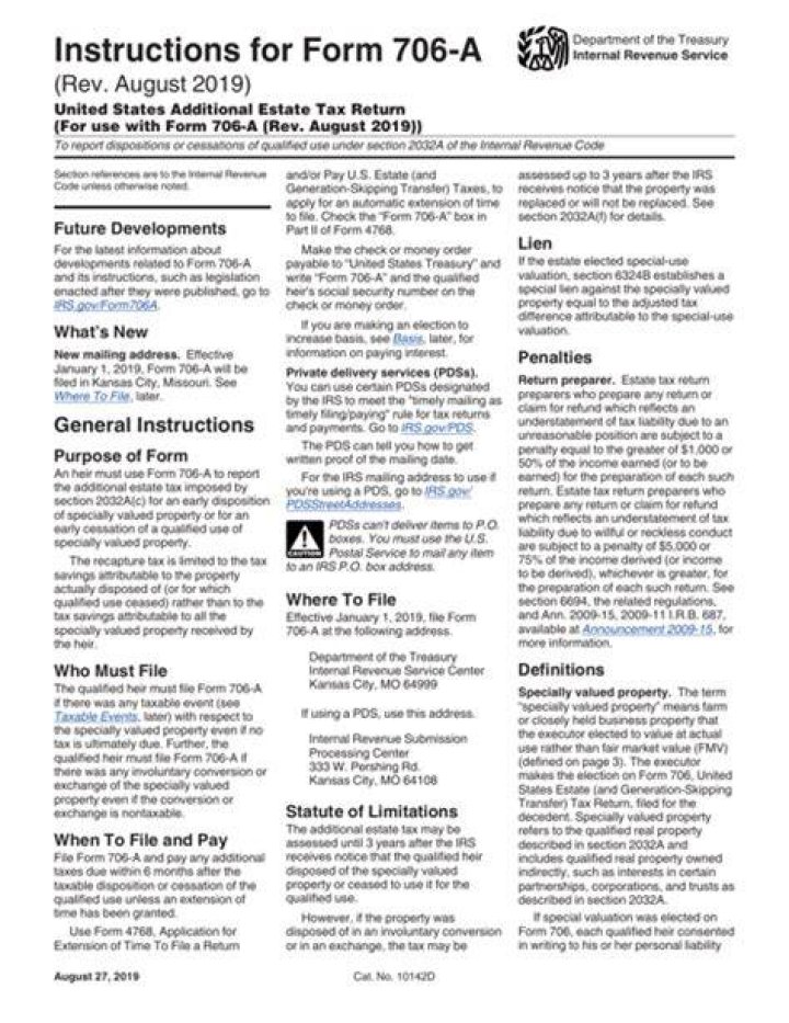 What are the instructions for IRS Form 706?