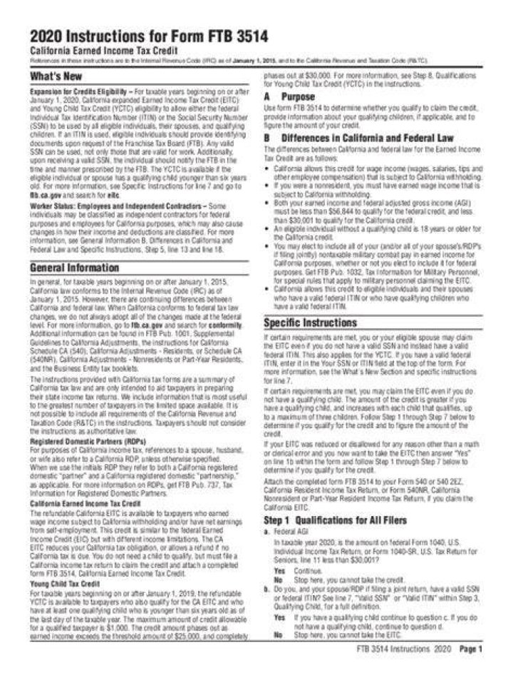 What are the instructions for the California tax form?
