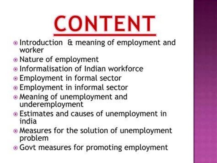 What are the measures of employment?