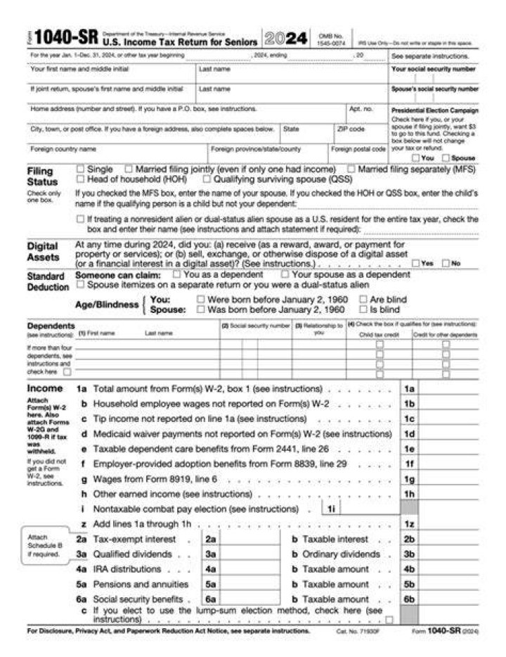 What are the new instructions for Form 1040?