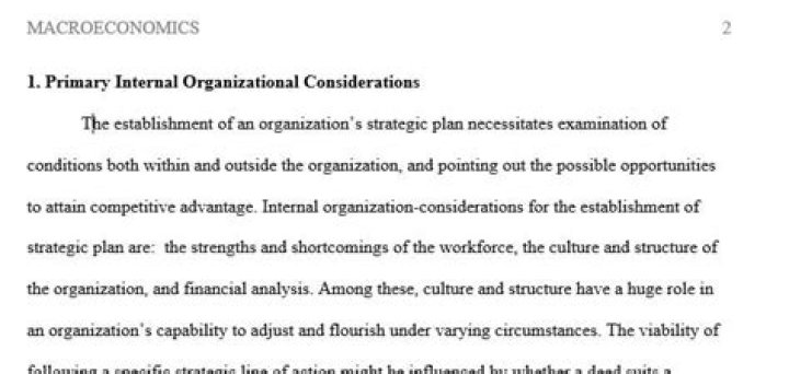 What are the primary internal organizational considerations?