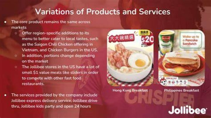 What are the product and services of Jollibee?