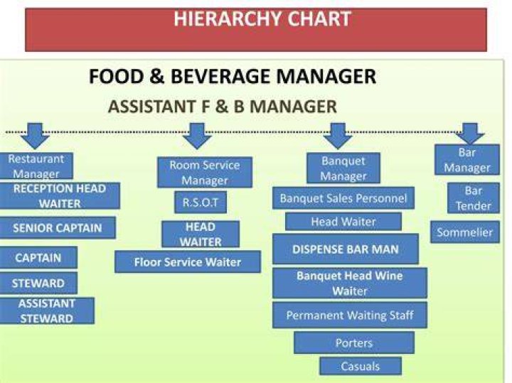 What are the section of food and beverage department?