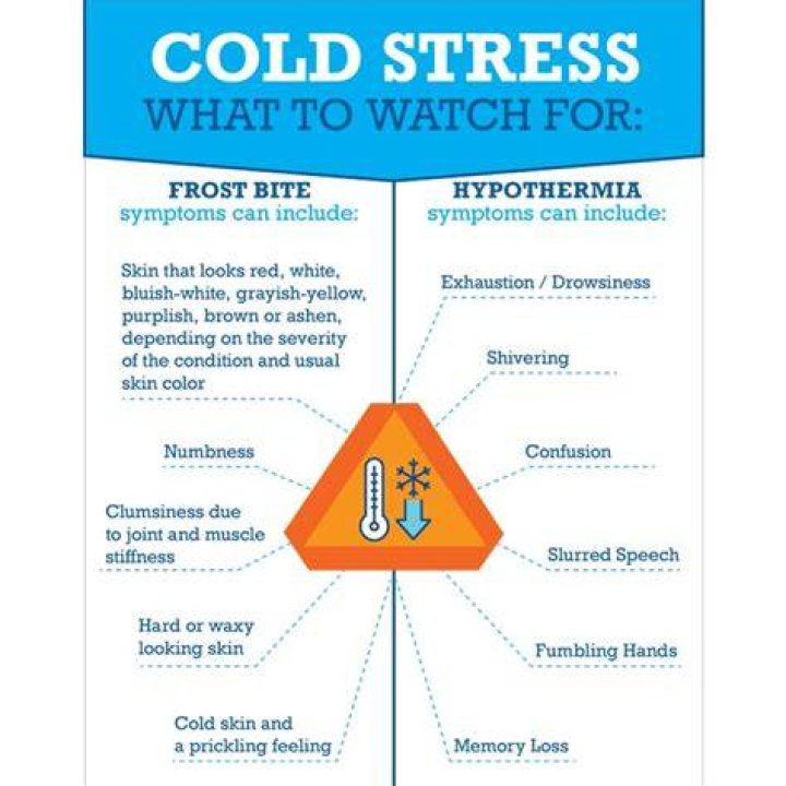 What are the signs of cold stress?