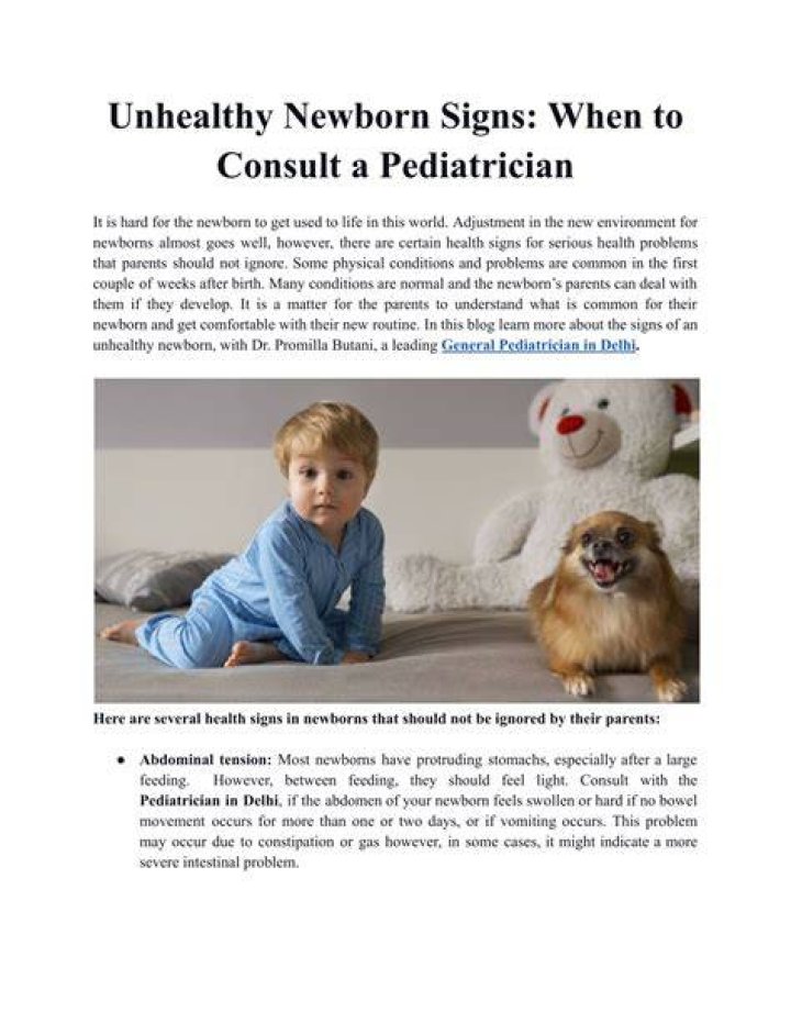 What are the signs of unhealthy newborn?