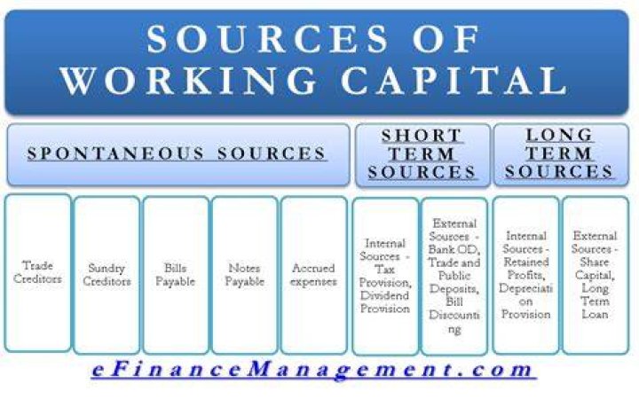 What are the sources for short term capital?