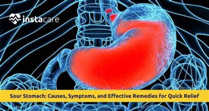 What are the symptoms of a sour stomach?