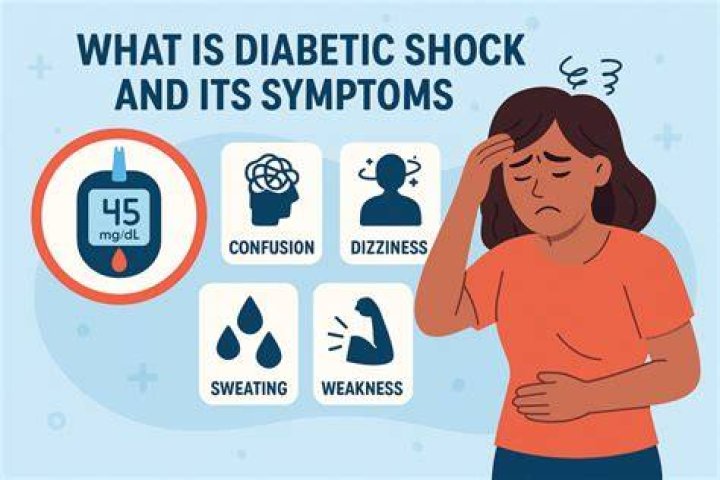 What are the symptoms of diabetic shock?