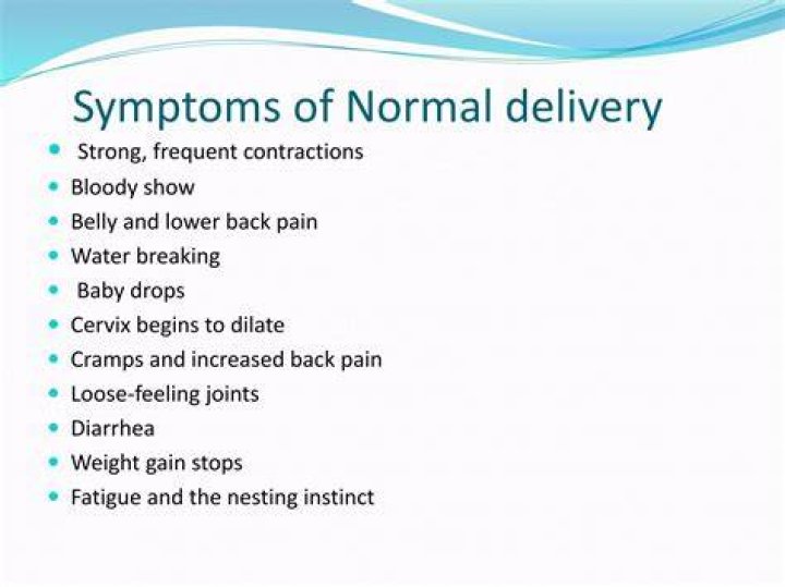 What are the symptoms of normal delivery?