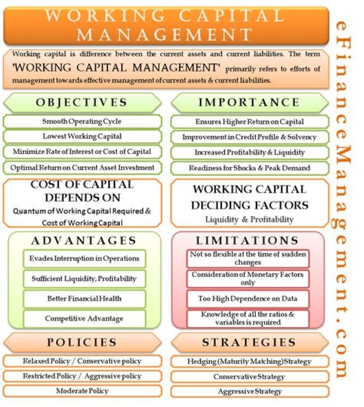 What are the working capital management policy explain each?