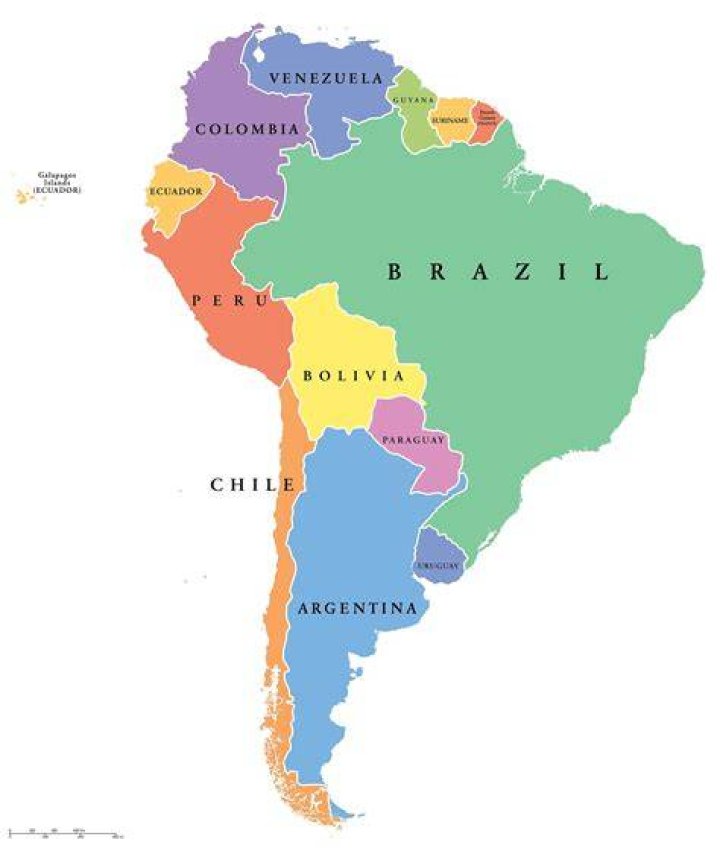 What are three countries in South America?