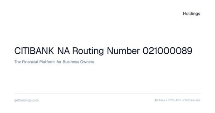 What bank routing number is 021000089?