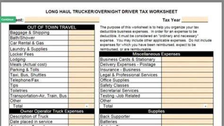 What can a truck driver deduct on taxes?