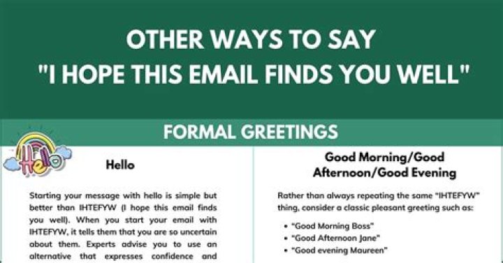 What can I say instead of hope this email finds you well?