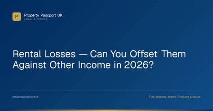 What can rental losses be offset against?