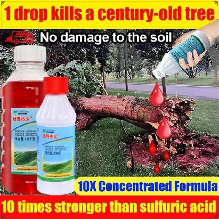 What chemical kills trees quickly?