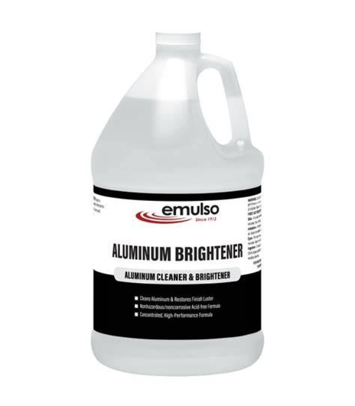 What chemical will brighten aluminum?
