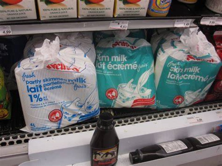 What countries put milk in bags?