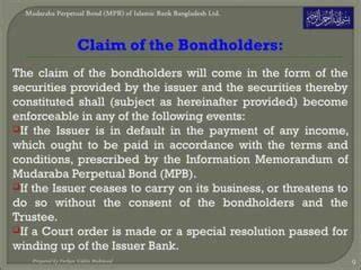 What do bondholders have a claim to?