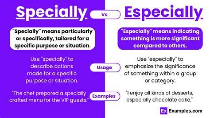 What do especially means?