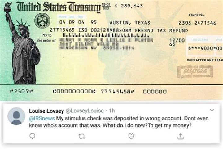 What do I do if my stimulus check was deposited into an unknown account?