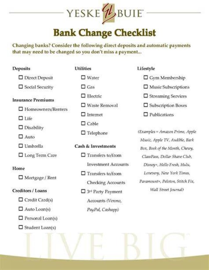 What do I need to know before changing banks?