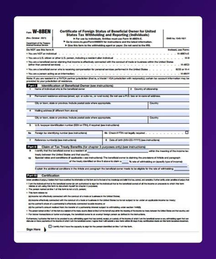 What do you need to know about the W-8BEN form?