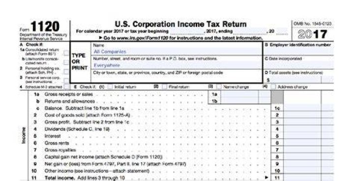 What do you put on the 1120 tax form?