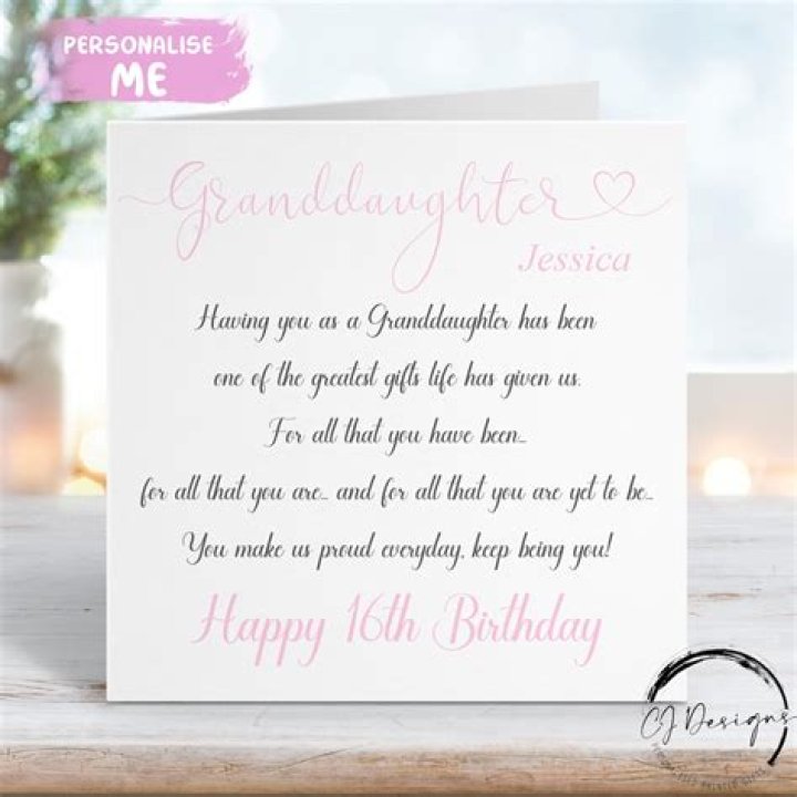 What do you say when your granddaughter turns 16?