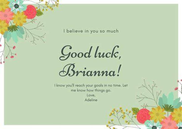 What do you write in a good luck card?