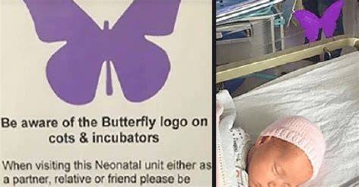 What does a butterfly sticker on a hospital bed mean?